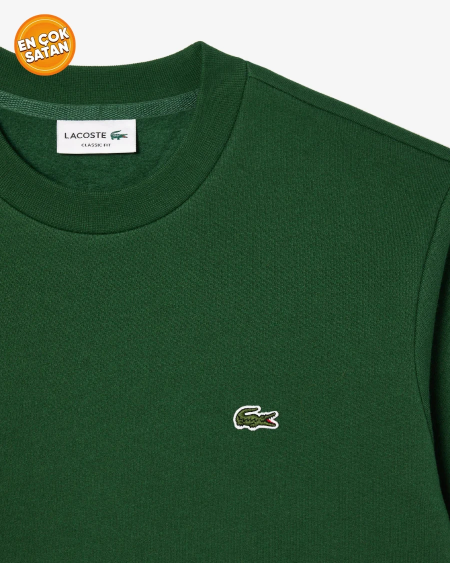 Erkek Classic Fit Bisiklet Yaka Yeşil Sweatshirt