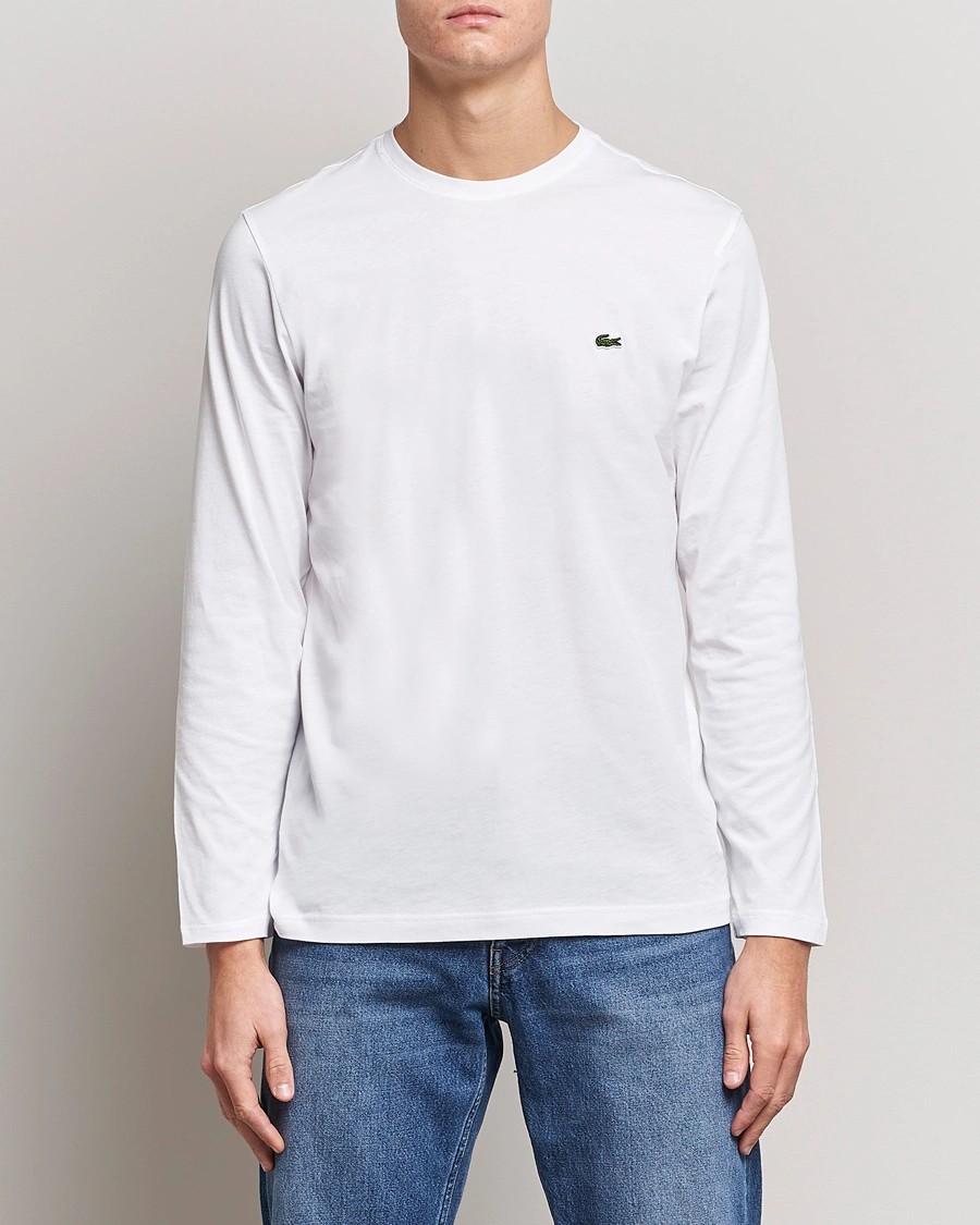 Erkek Standart Fit Uzun Kollu Beyaz T-Shirt