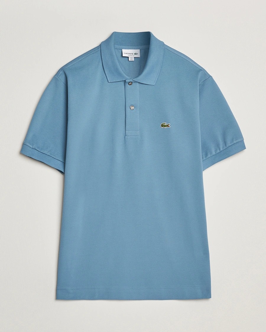 L.12.12 Erkek Klasik Fit Mavi Polo Yaka T-Shirt