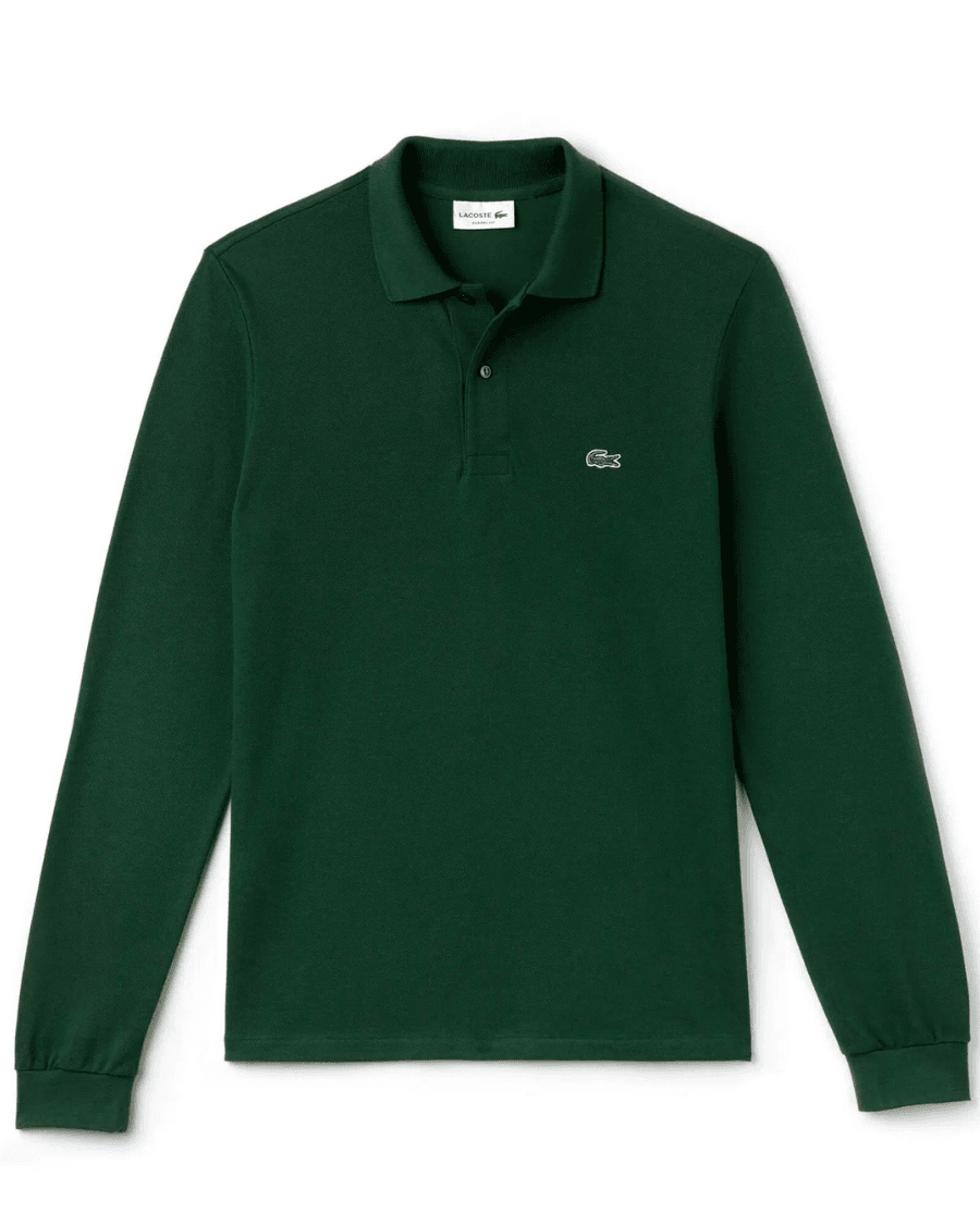 Polo Yaka Erkek Klasik Fit Uzun Kollu Yeşil Sweatshirt