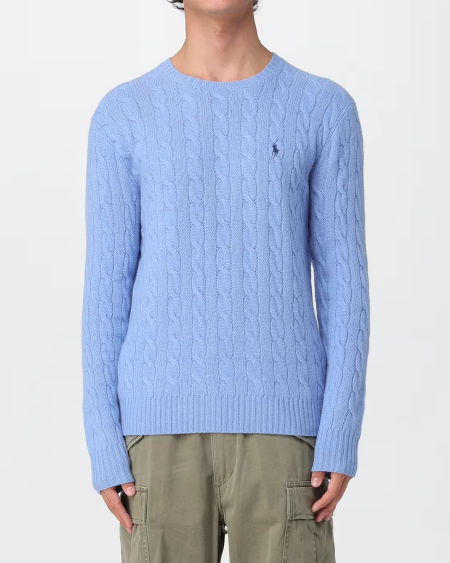 Erkek Mavi Yün Kazak