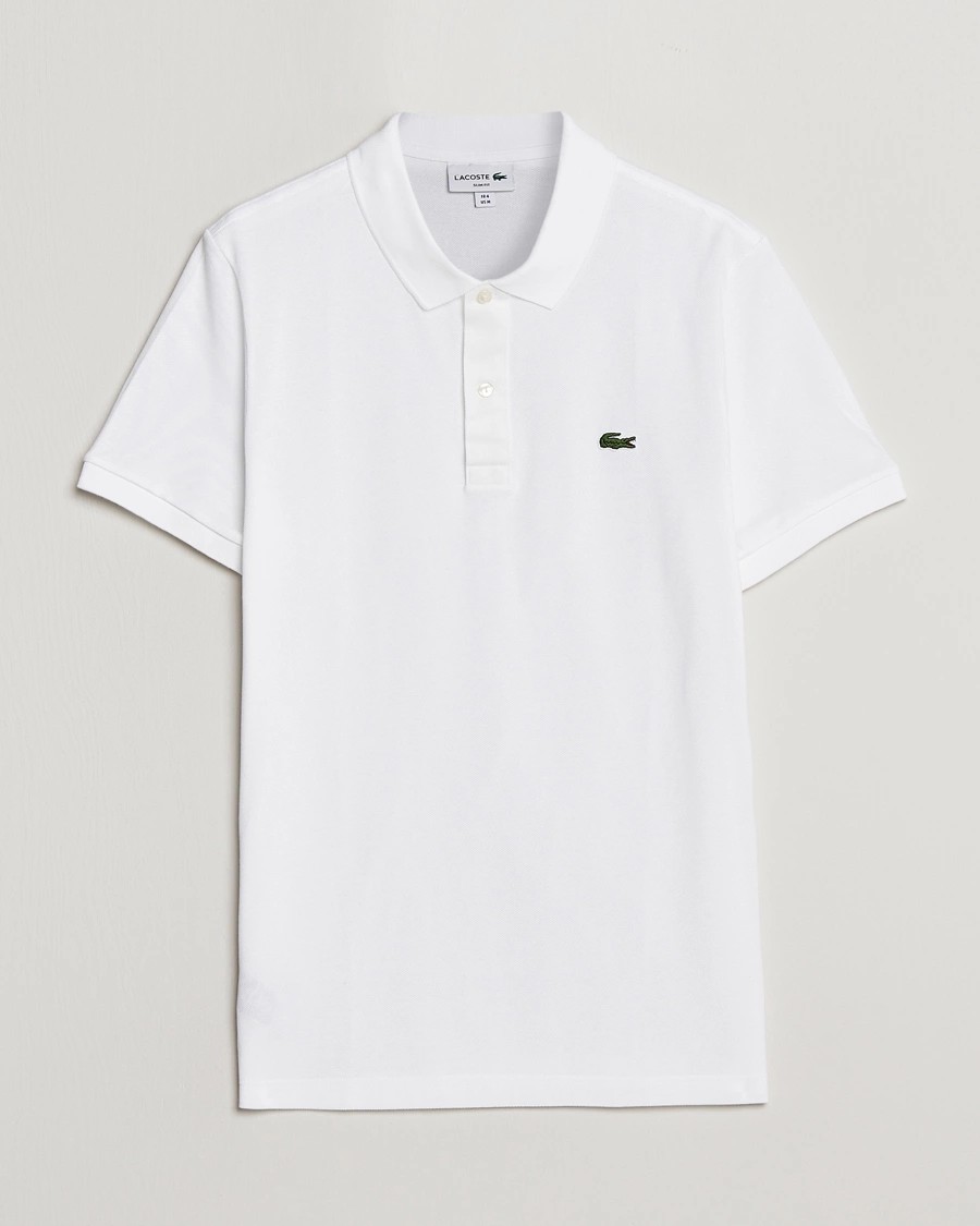 L.12.12 Erkek Slim Fit Beyaz Polo Yaka T-Shirt