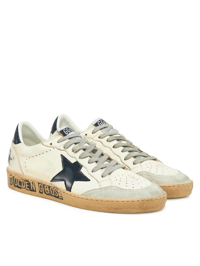 BallStar Siyah Beyaz Erkek Deri Sneaker