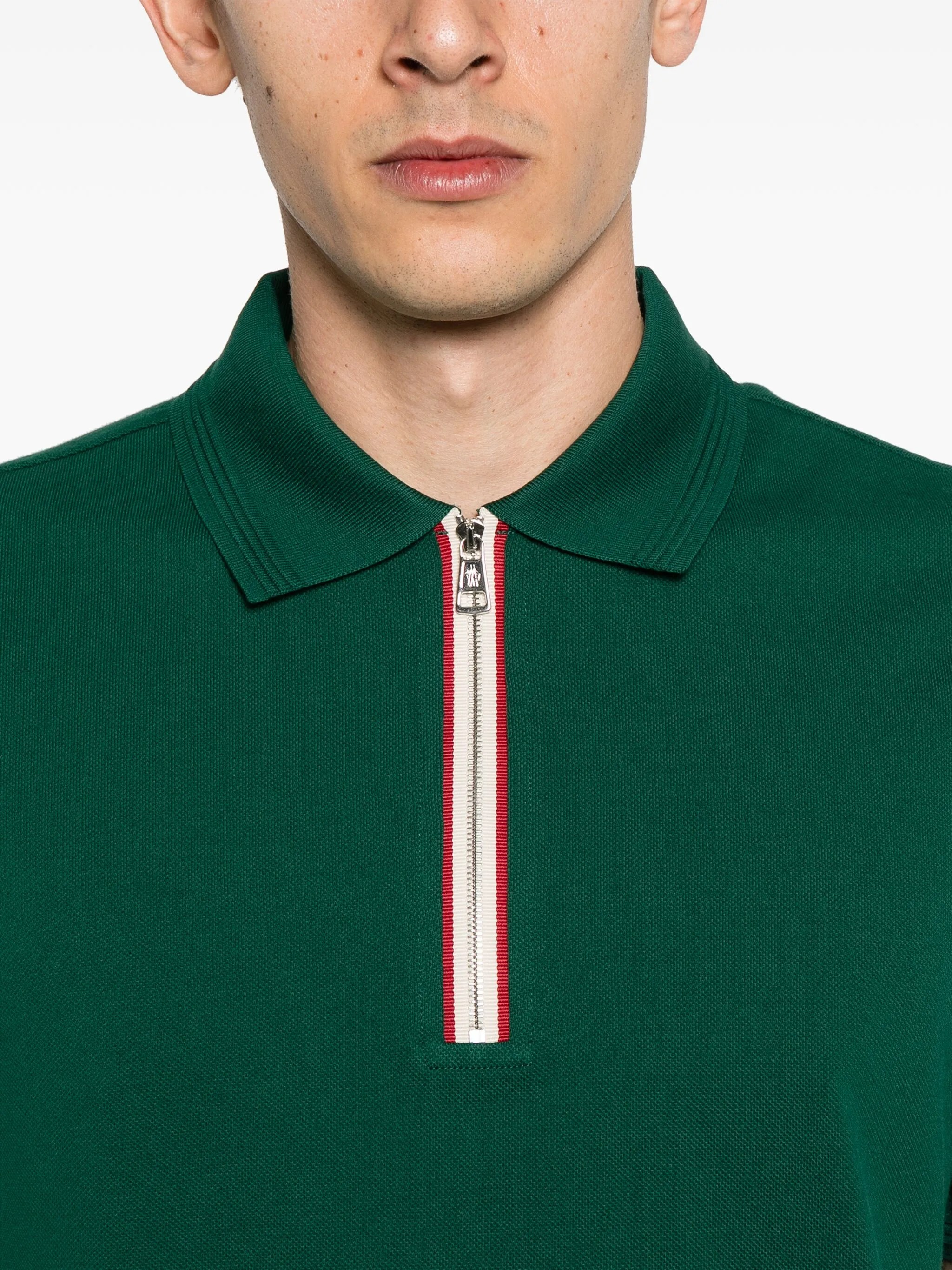 Erkek Patch Logo Polo Yaka T-Shirt Yeşil
