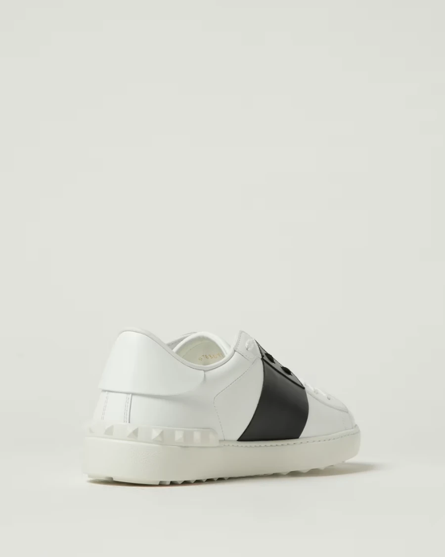 Open Siyah Beyaz Erkek Deri Sneaker