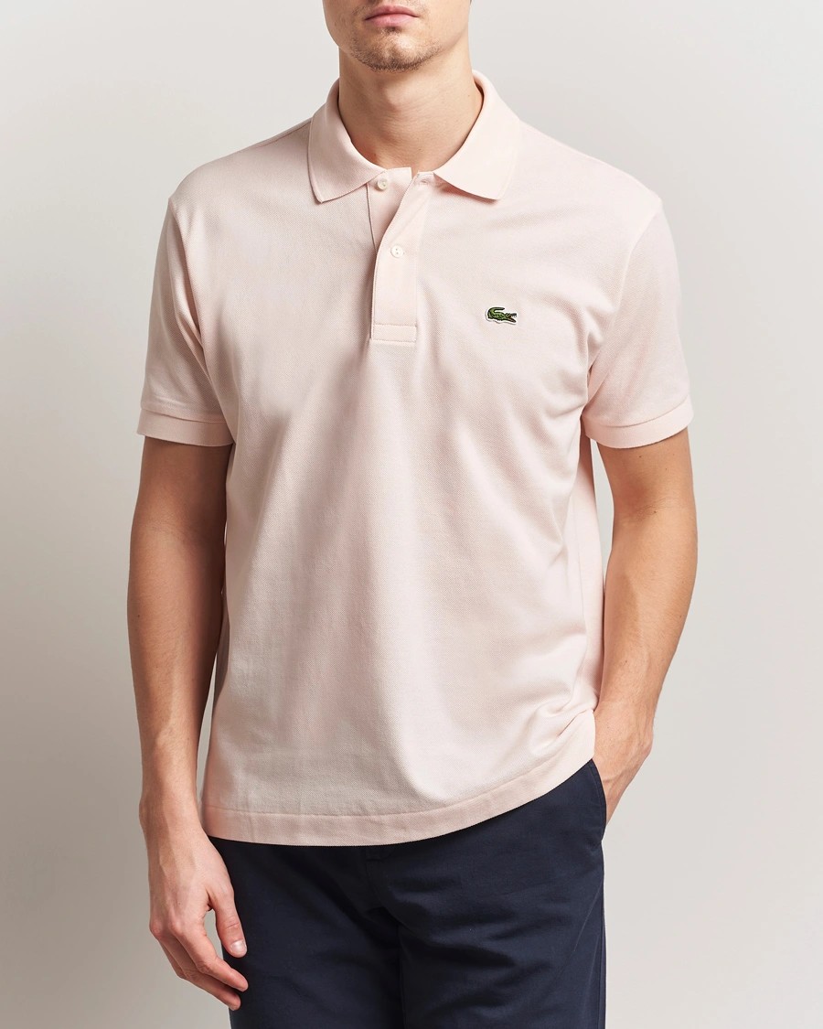 L.12.12 Erkek Klasik Fit Angora Pembe Polo Yaka T-Shirt