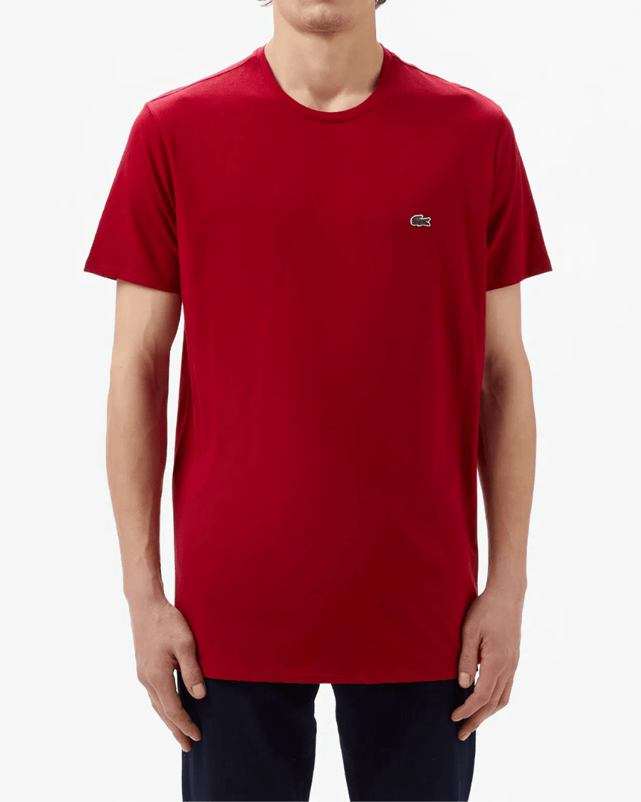 Erkek Klasik Fit Bisiklet Yaka Bordo T-Shirt