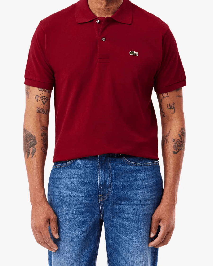 Polo Yaka Erkek Klasik Fit Bordo T-Shirt