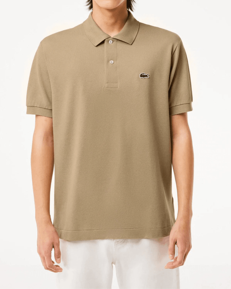 Polo Yaka Erkek Klasik Fit Bej T-Shirt