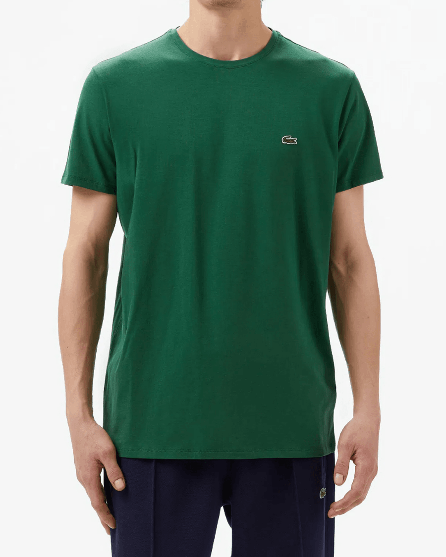 Erkek Klasik Fit Bisiklet Yaka Yeşil T-Shirt