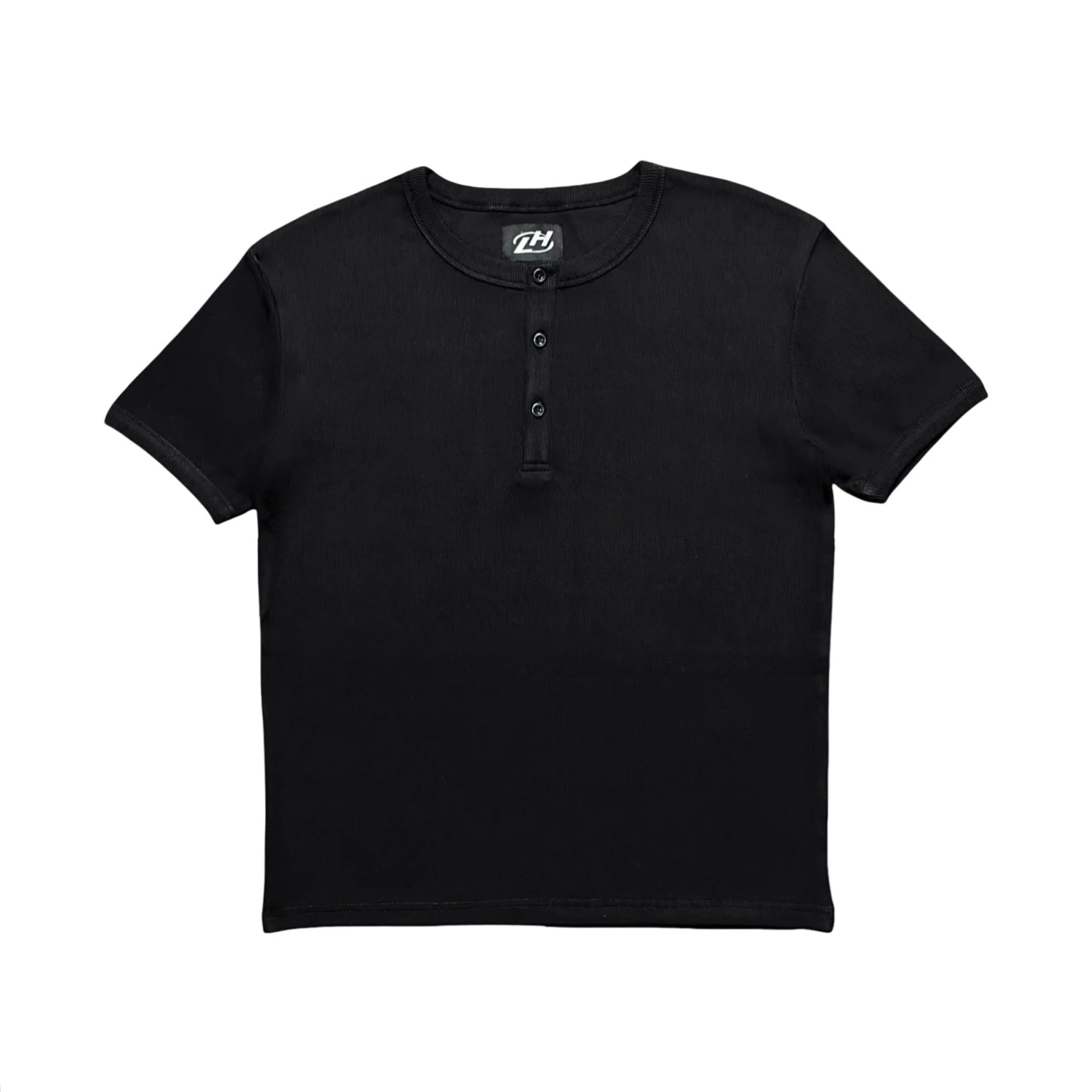 LOCKHIGH SLIM-FIT HENLEY TEE - BLACK