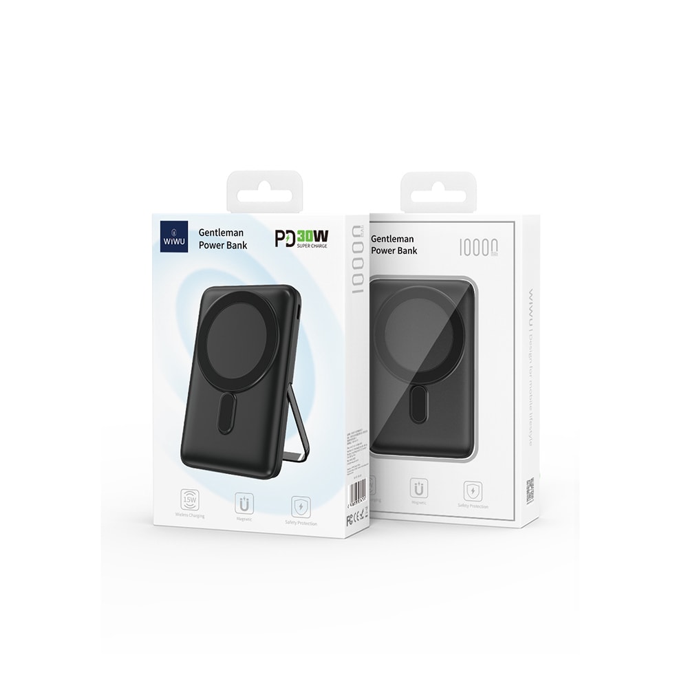 Wiwu Wi-P011 Gentleman Serisi LED Işık Göstergeli Standlı Kablosuz Powerbank 10.000mAh 15W