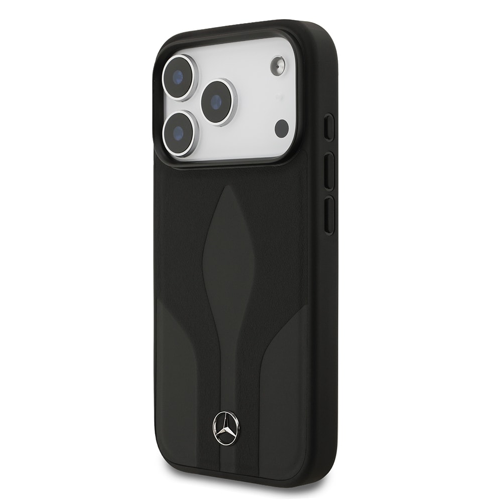 Apple iPhone 17 Pro Kılıf Mercedes Benz Orjinal Lisanslı M-safe Şarj Özellikli Dokulu Desenli Deri Kapak