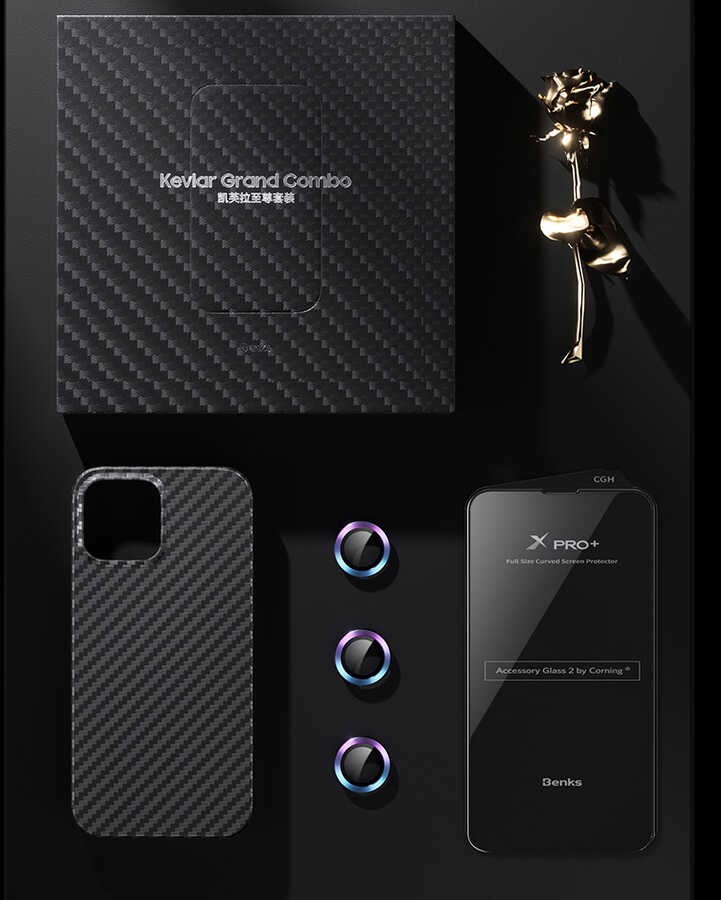 iPhone 13 Pro Kılıf Benks Aramid Magsafe 3 in 1 Set