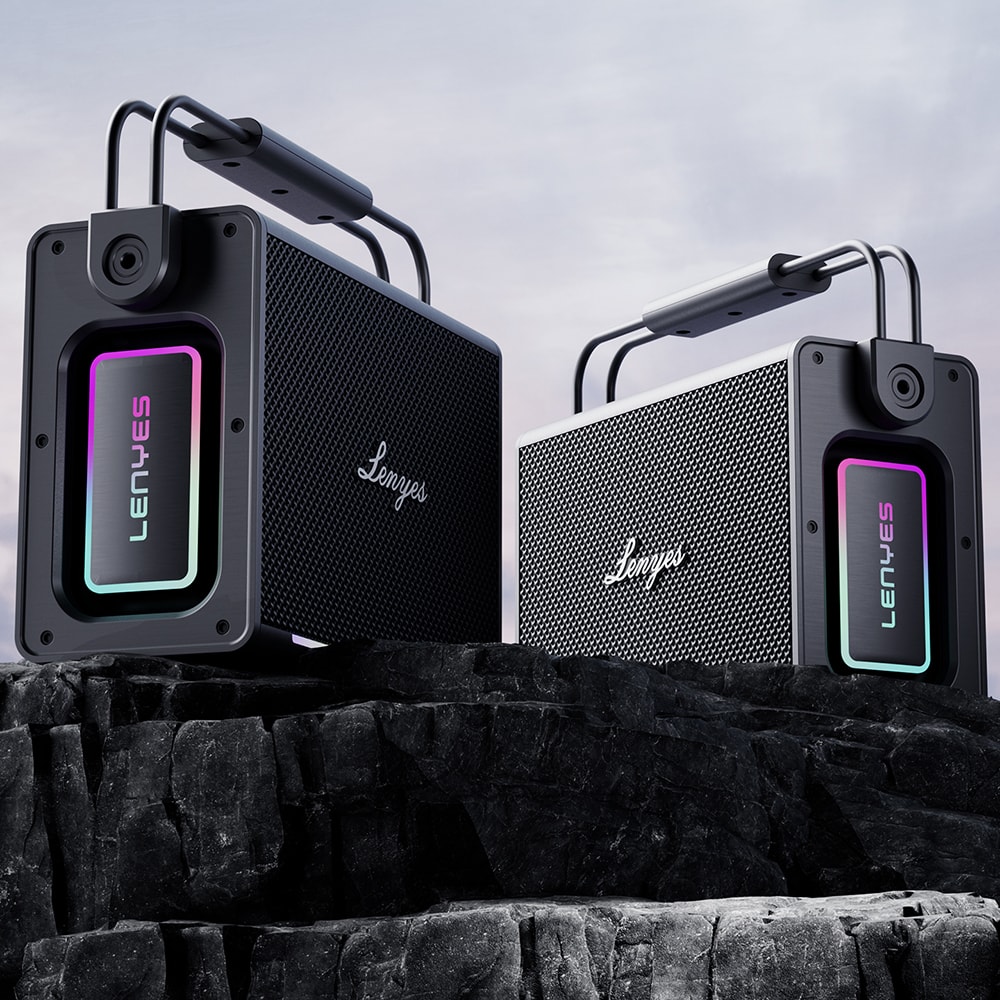 Lenyes Titan 2 Serisi RGB Işıklı Çİft Mikrofonlu Taşınabilir TWS Bluetooth Speaker Hoparlör v5.3 5000mAh