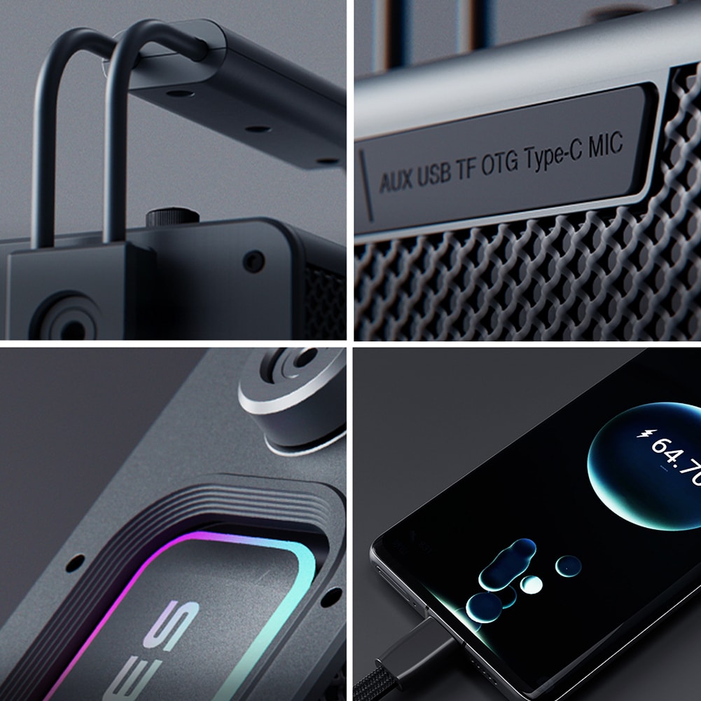 Lenyes Titan 1 Serisi RGB Işıklı Çift Mikrofonlu Bluetooth Speaker Hoparlör v5.3 5000mAh