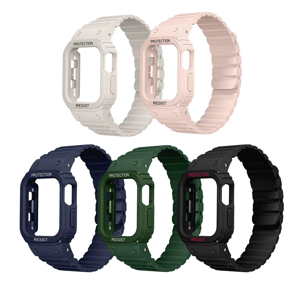 Apple Watch 38mm KRD-142 Airbag Tasarımlı Kasa Koruyuculu Silikon Kordon