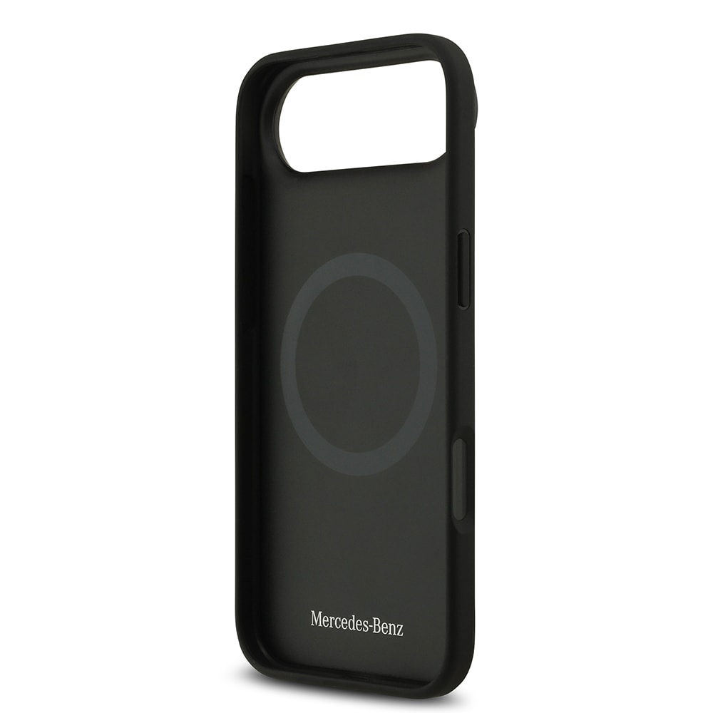 Apple iPhone 17 Air Kılıf Mercedes Benz Orjinal Lisanslı M-safe Şarj Özellikli Dokulu Desenli Deri Kapak