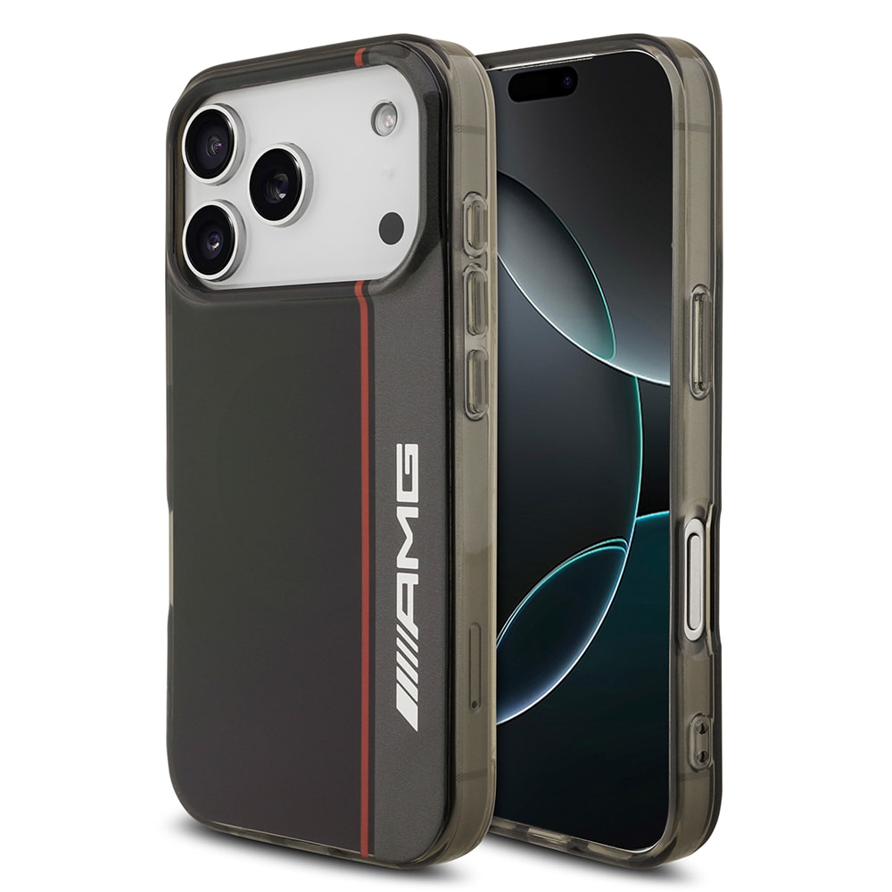 Apple iPhone 17 Pro Max Kılıf AMG Orjinal Lisanslı M-safe Şarj Özellikli IML Baskı Logolu Çift Katmanlı Bow Lines Kapak