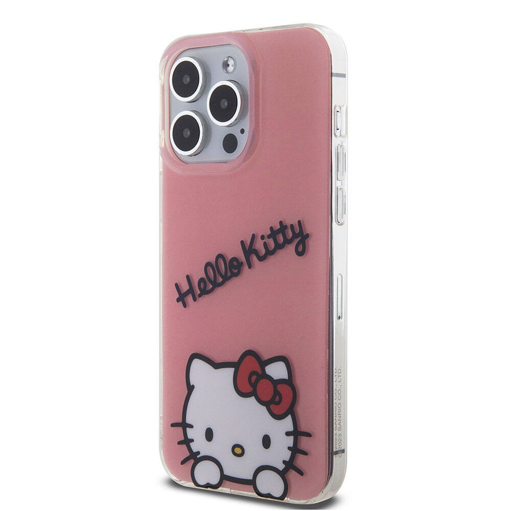 iPhone 15 Pro Max Kılıf Hello Kitty Orjinal Lisanslı Askılı Yazı ve İkonik Logolu Daydreaming Kılıf