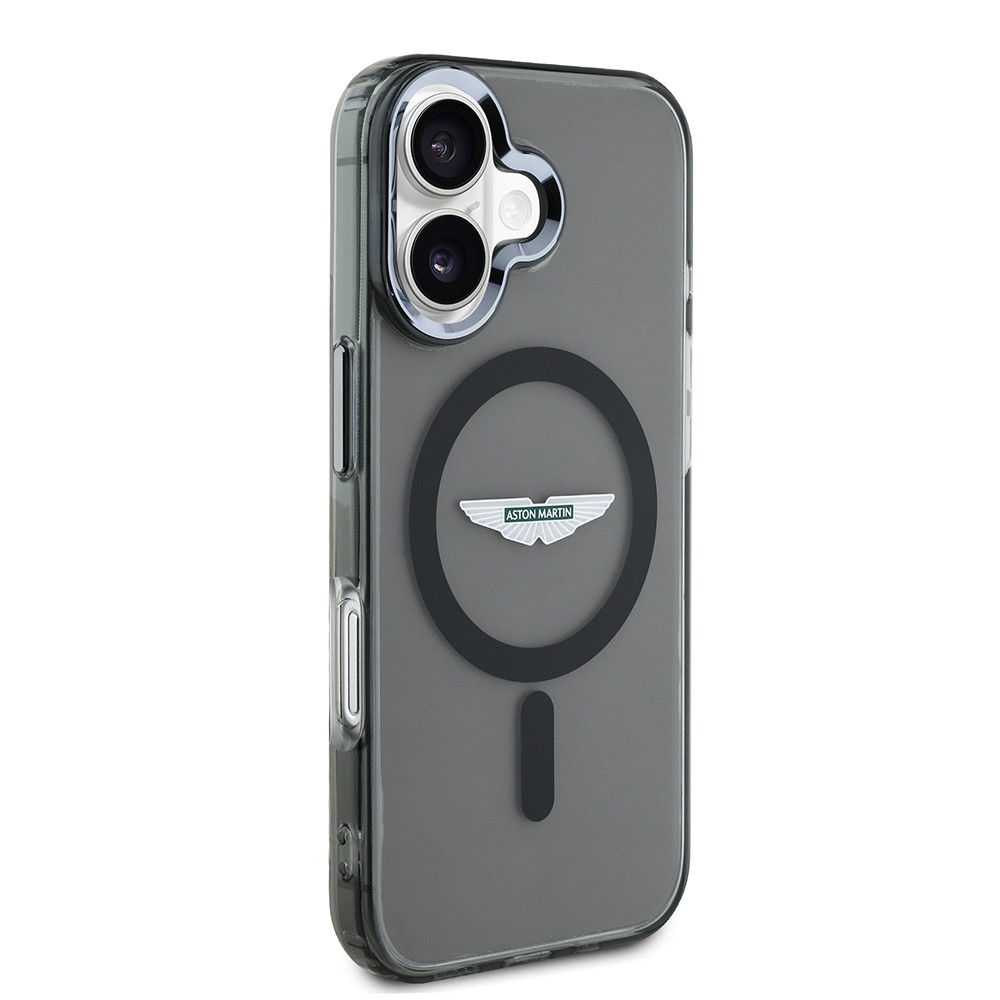 Apple iPhone 16 Kılıf Aston Martin Orjinal Lisanslı Magsafe Şarj Özellikli IML Baskı Logolu Buzlu Kapak
