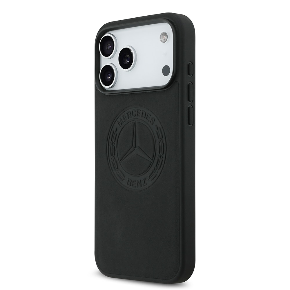 Apple iPhone 17 Pro Max Kılıf Mercedes Benz Orjinal Lisanslı M-safe Şarj Özellikli Hakiki Deri Nostaljik Yıldız Dizayn Kapak