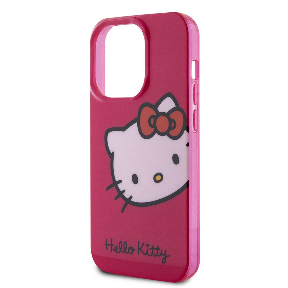 iPhone 15 Pro Kılıf Hello Kitty Orjinal Lisanslı Yazı ve İkonik Logolu Kitty Head Kılıf