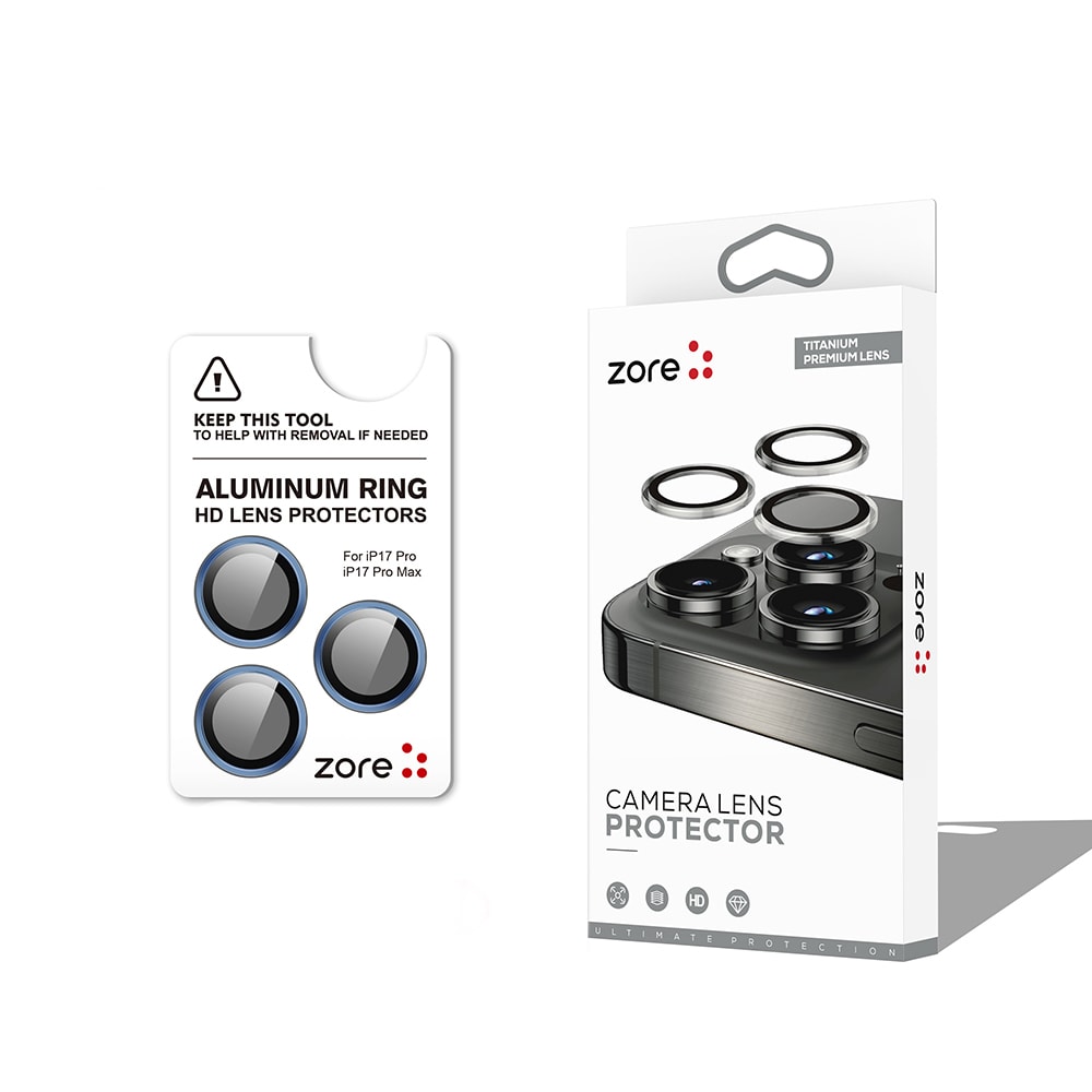 Apple iPhone 17 Pro Zore CL-12 Premium Safir Parmak İzi Bırakmayan Anti-Reflective Kamera Lens Koruyucu