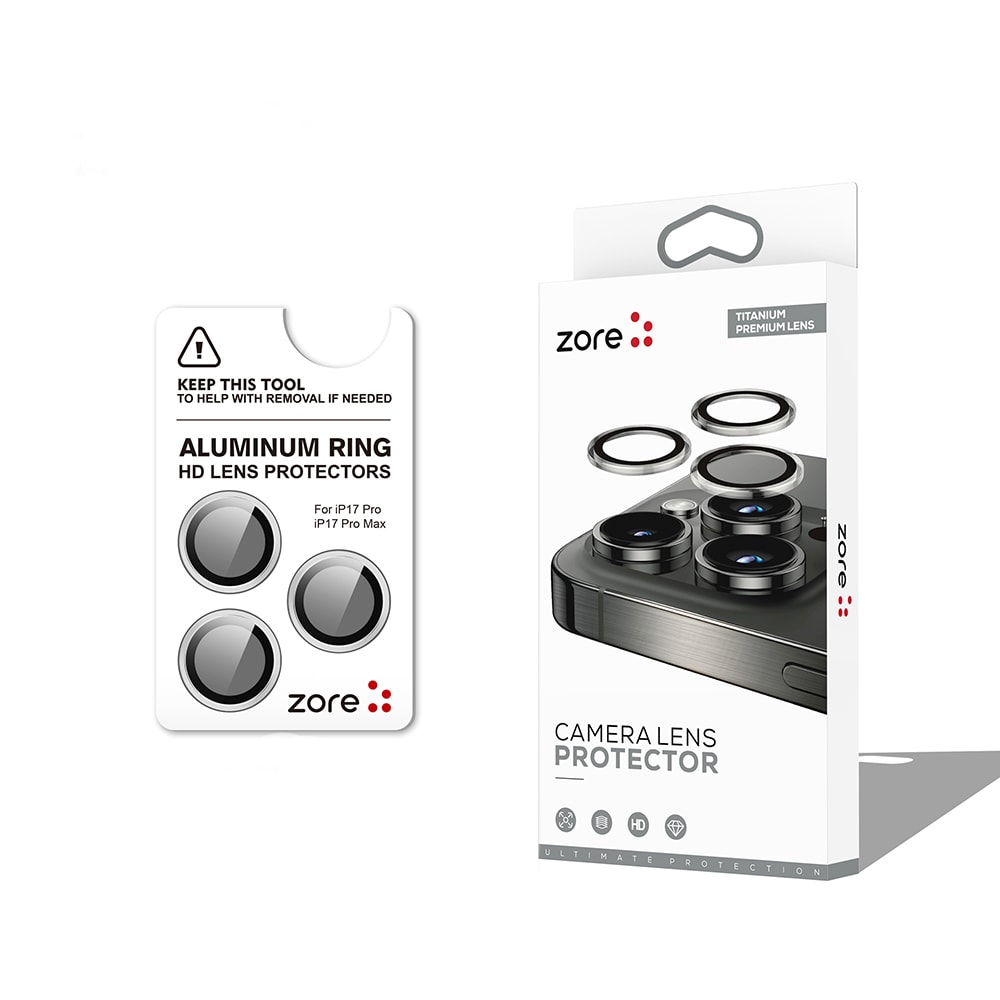 Apple iPhone 17 Pro Max Zore CL-12 Premium Safir Parmak İzi Bırakmayan Anti-Reflective Kamera Lens Koruyucu