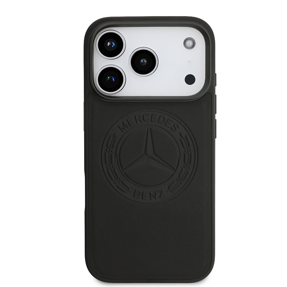 Apple iPhone 17 Pro Kılıf Mercedes Benz Orjinal Lisanslı M-safe Şarj Özellikli Hakiki Deri Nostaljik Yıldız Dizayn Kapak