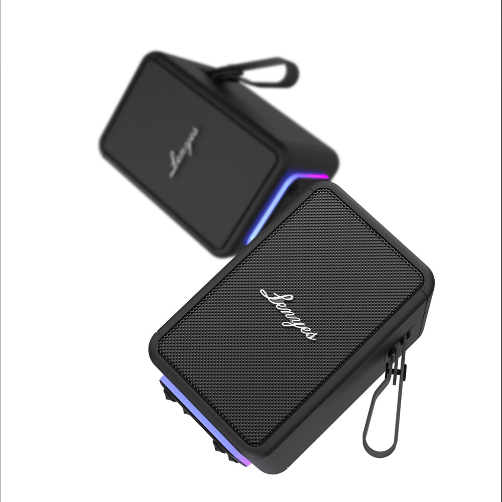 Lenyes S874 Su Geçirmez Özellikli RGB Işıklı Askılı Taşınabilir TWS Bluetooth Hoparlör v5.3