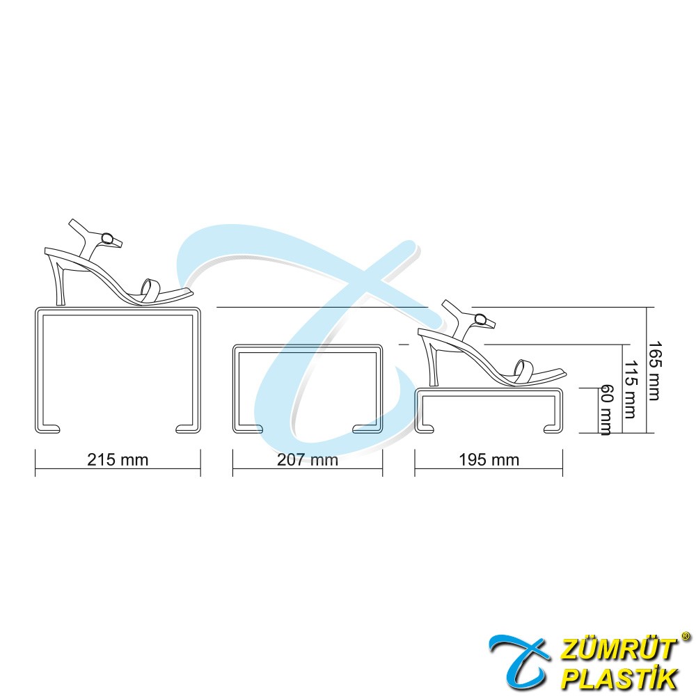 3 Lü Merdiven Set Pleksi Ayakkabı Standı