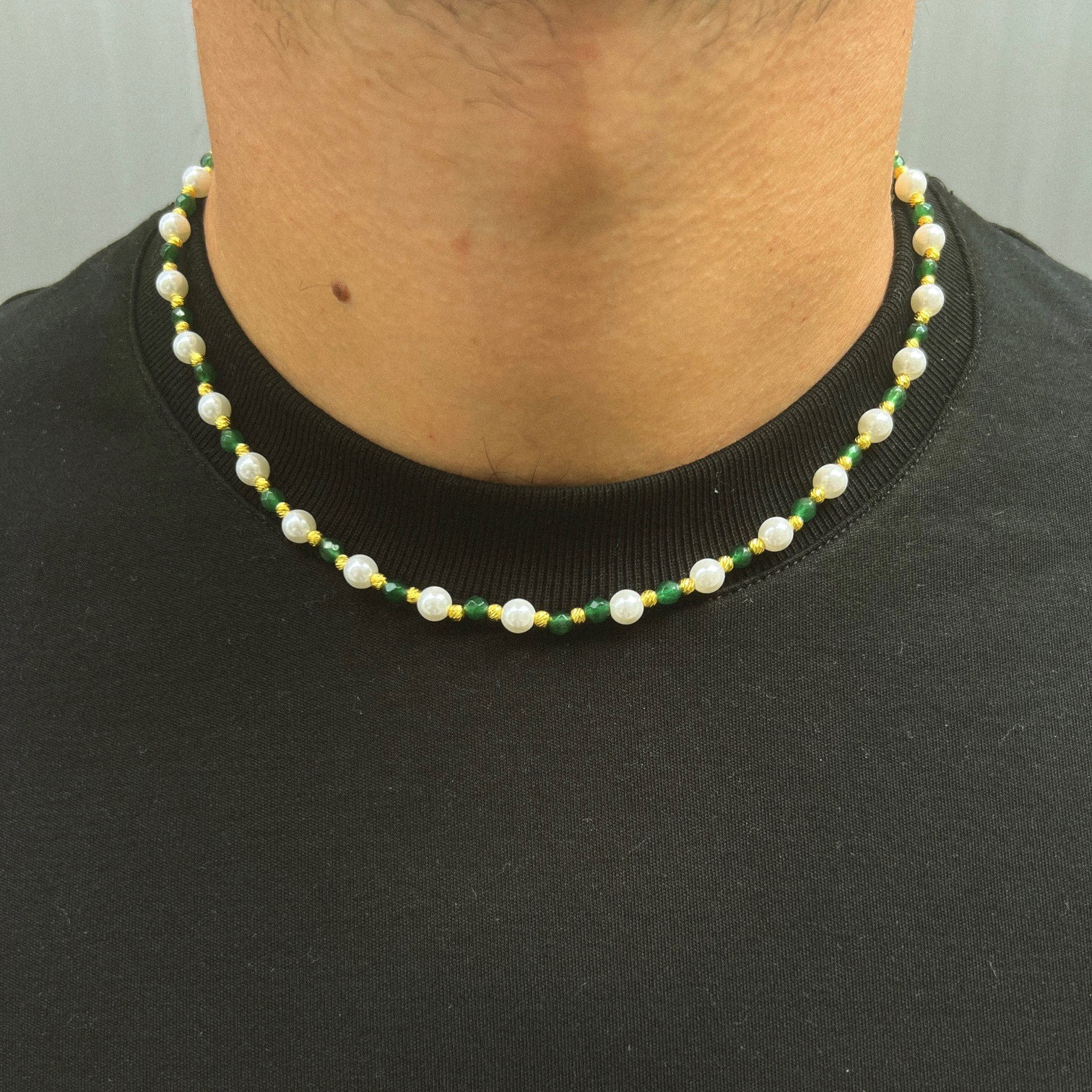 925 Silver Greenstone Pearl