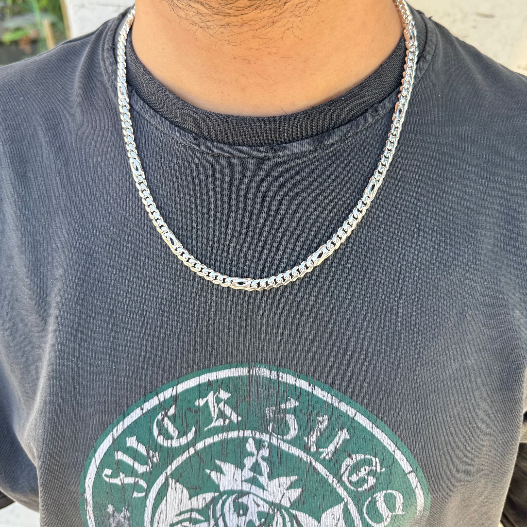 925 Silver 7mm Figaro v2 Chain