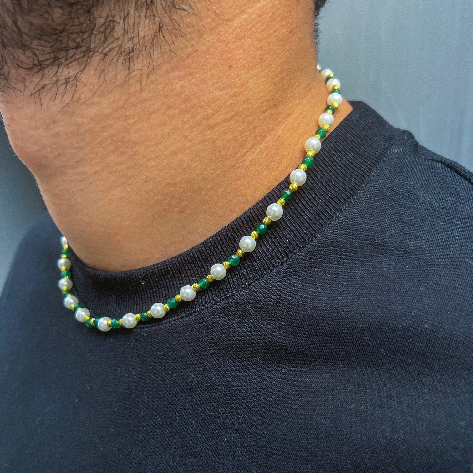 925 Silver Greenstone Pearl