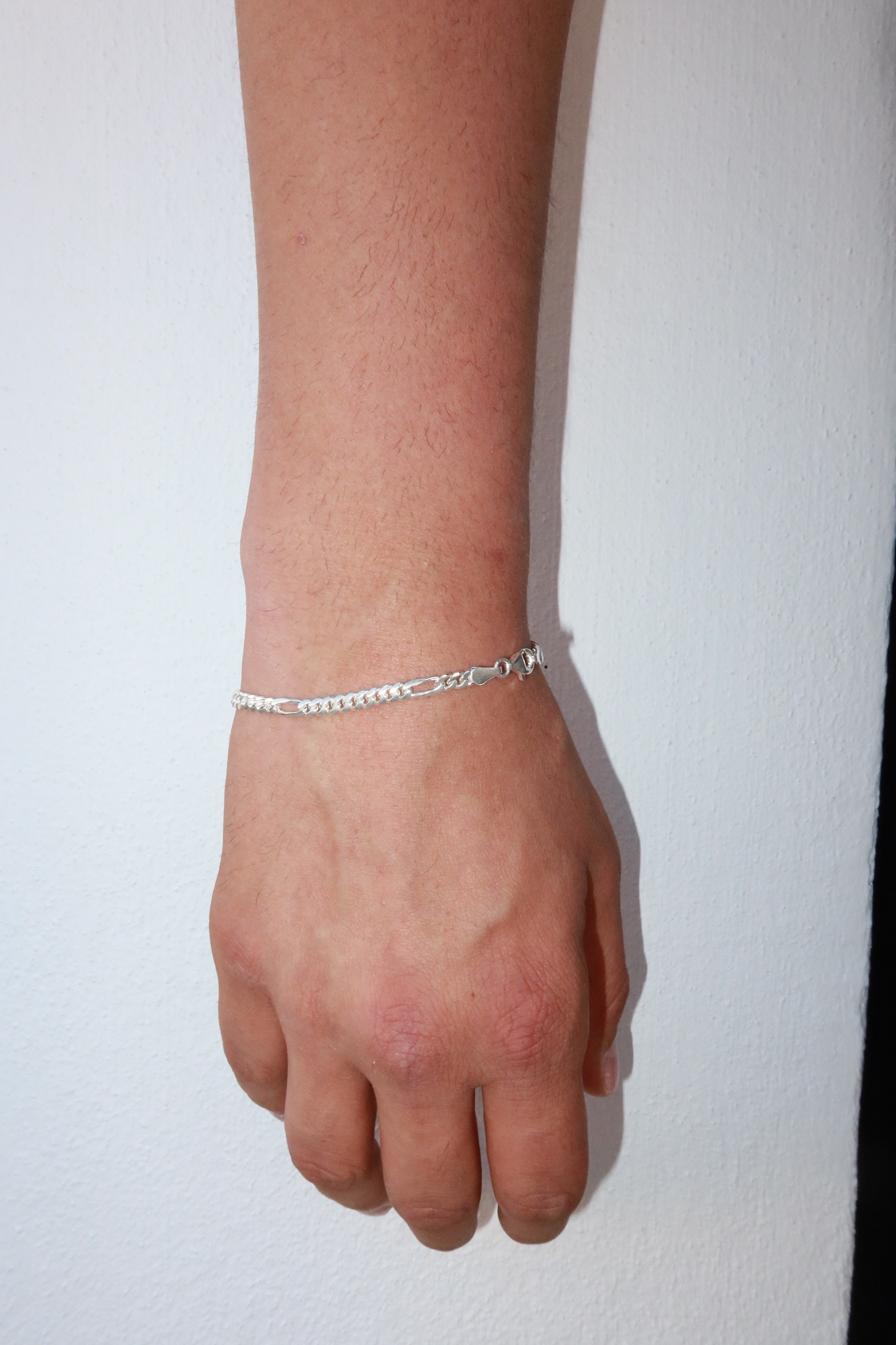 925 Silver 3mm Figaro  v2 Bracelet