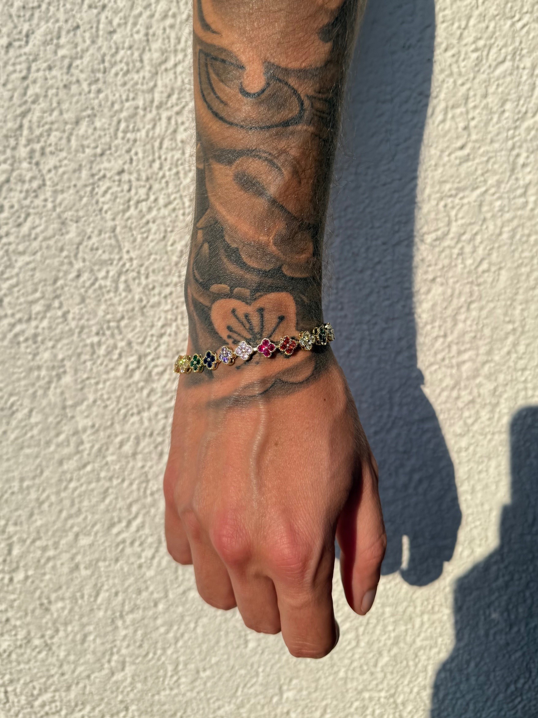 7mm Rainbow Micro Clover Tennis Bracelet