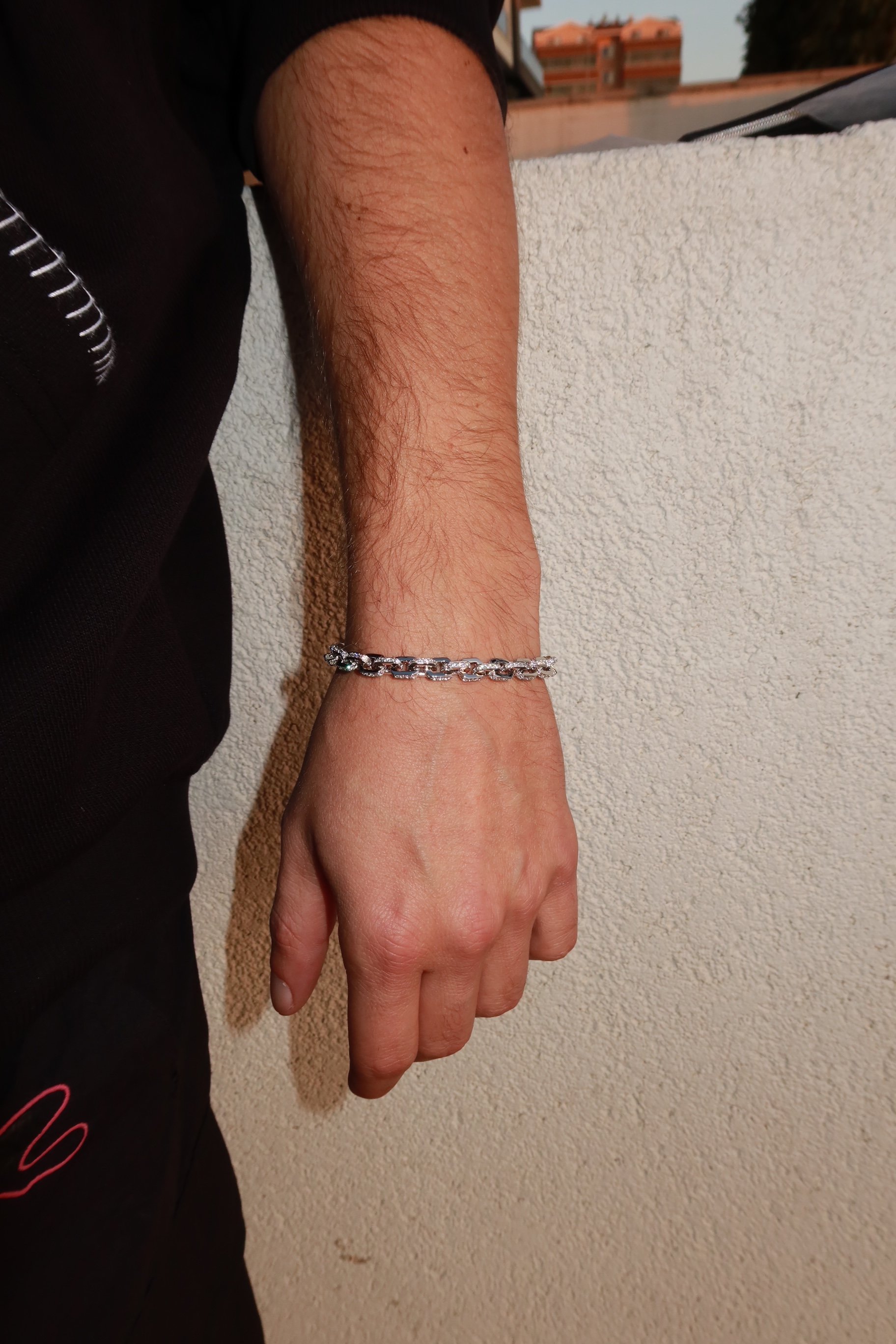 5.5mm White Gold Plated Box Bracelet