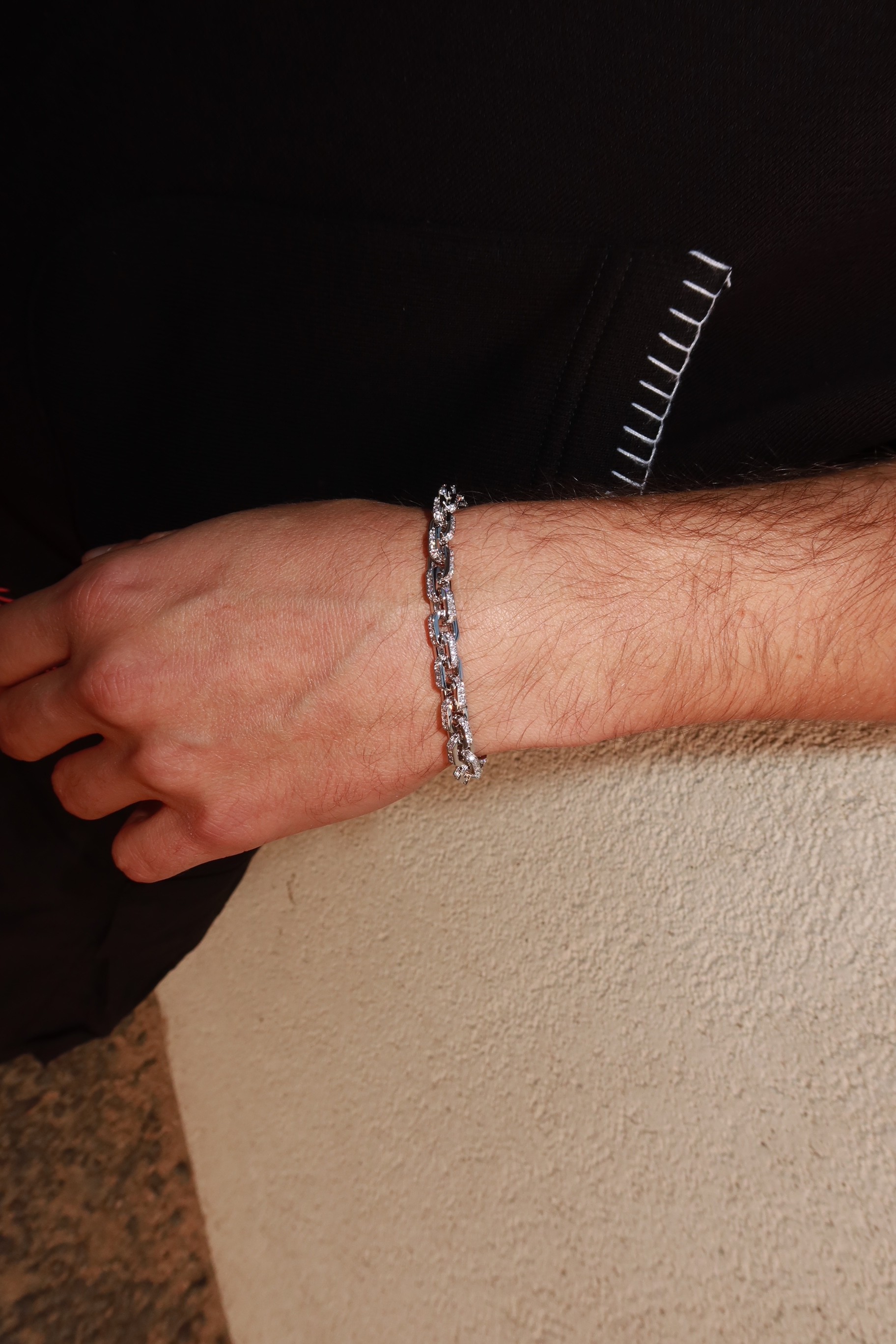 5.5mm White Gold Plated Box Bracelet