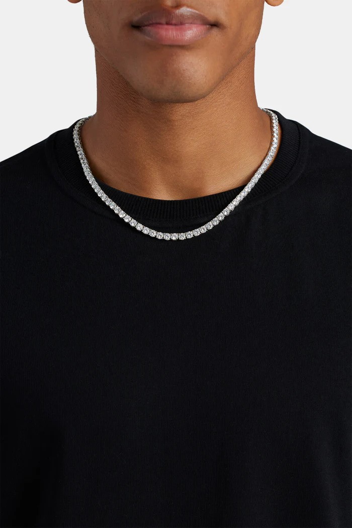 5mm White Gold Plated Tennis Chain