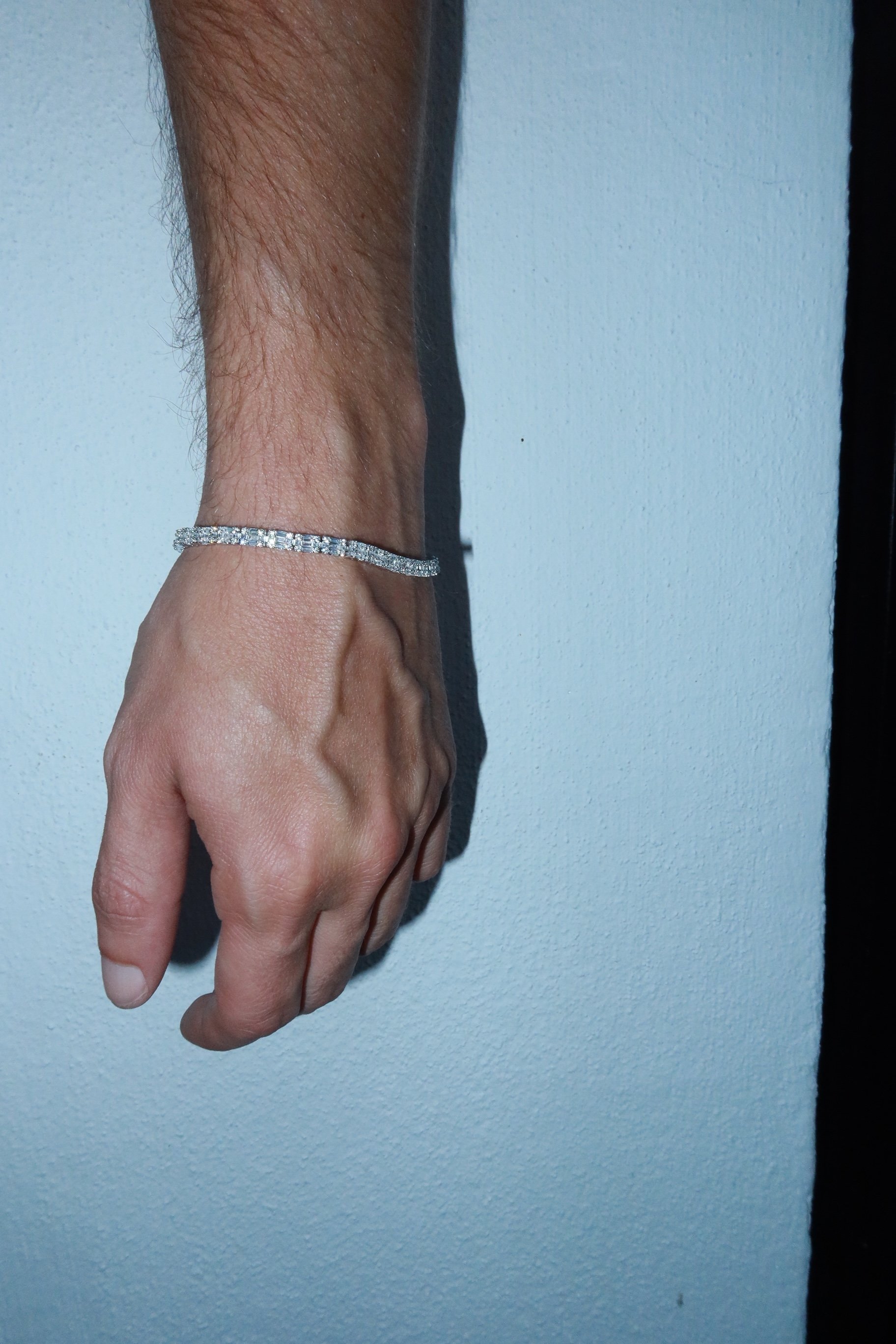 925 Silver Square Baguette Tennis Bracelet