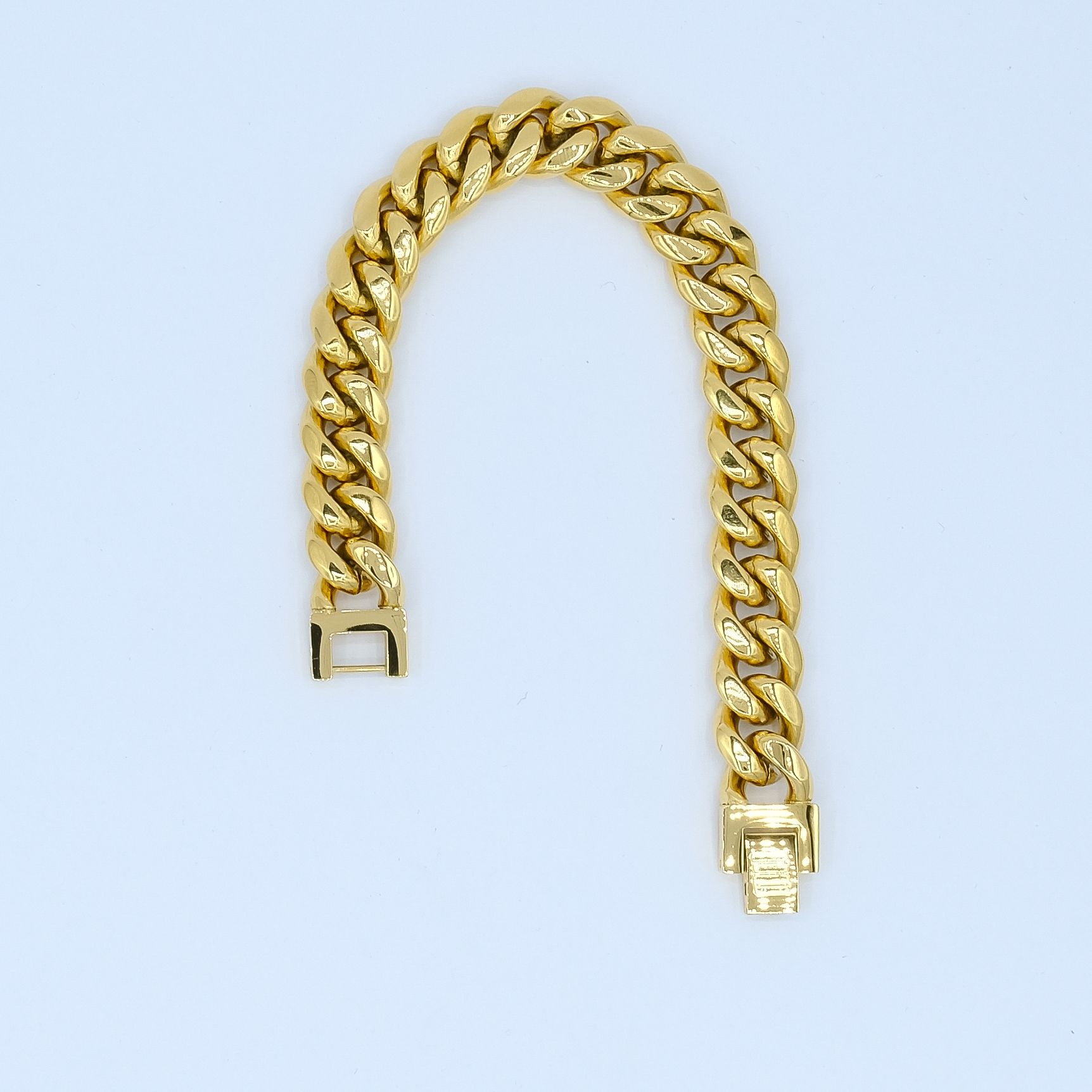 12mm Classic Gold Plated Cuban Bracelet