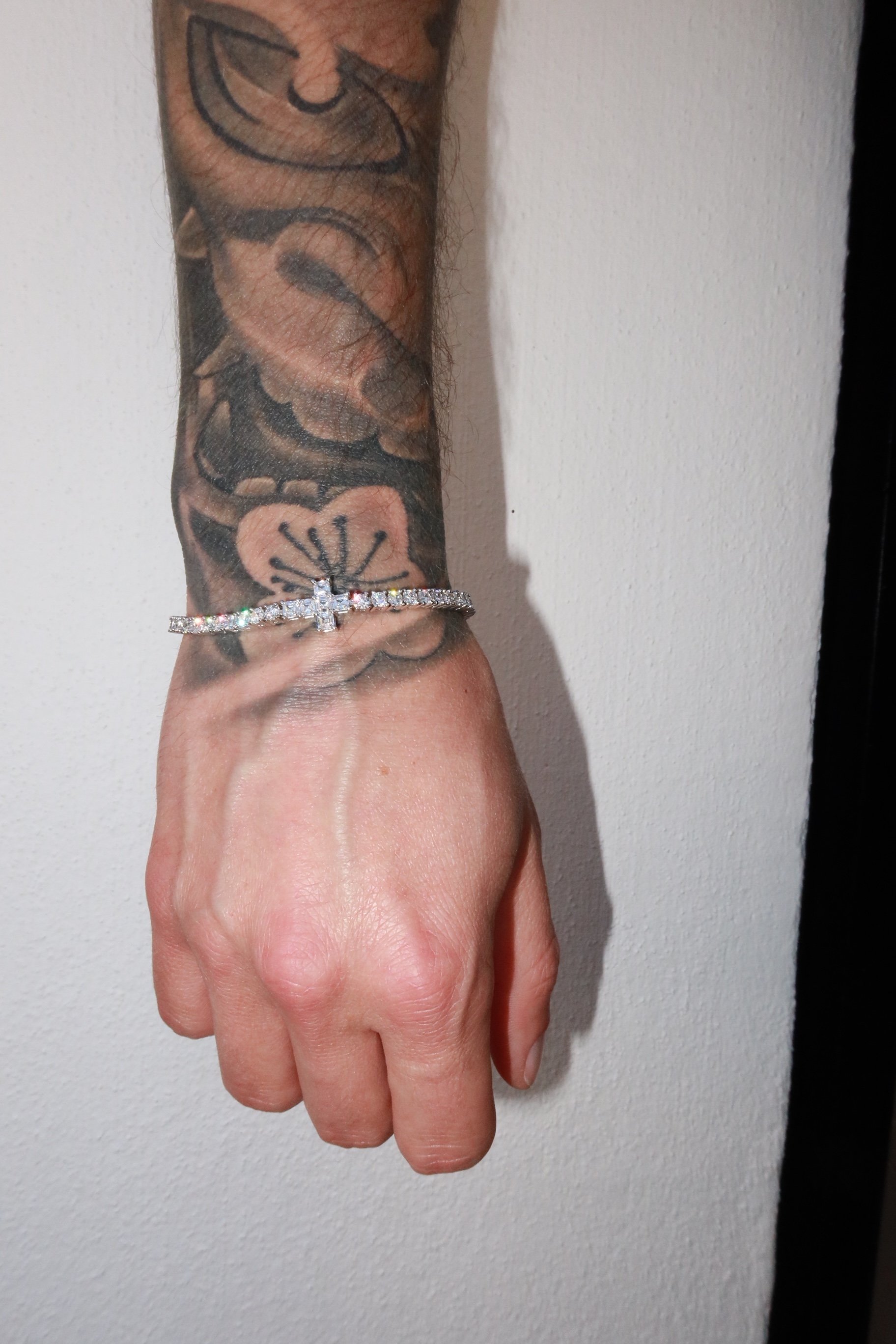 3mm Baguette Cross Tennis Bracelet