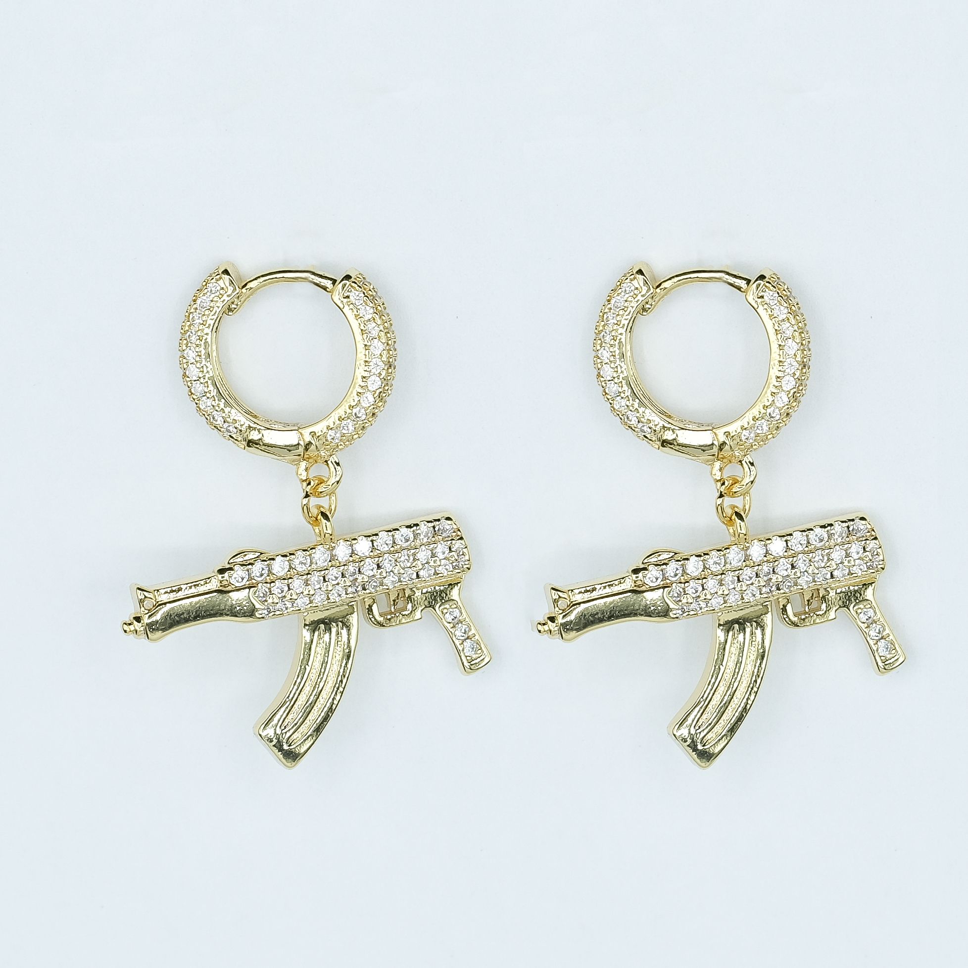 Iced Out Gold Draco Earring