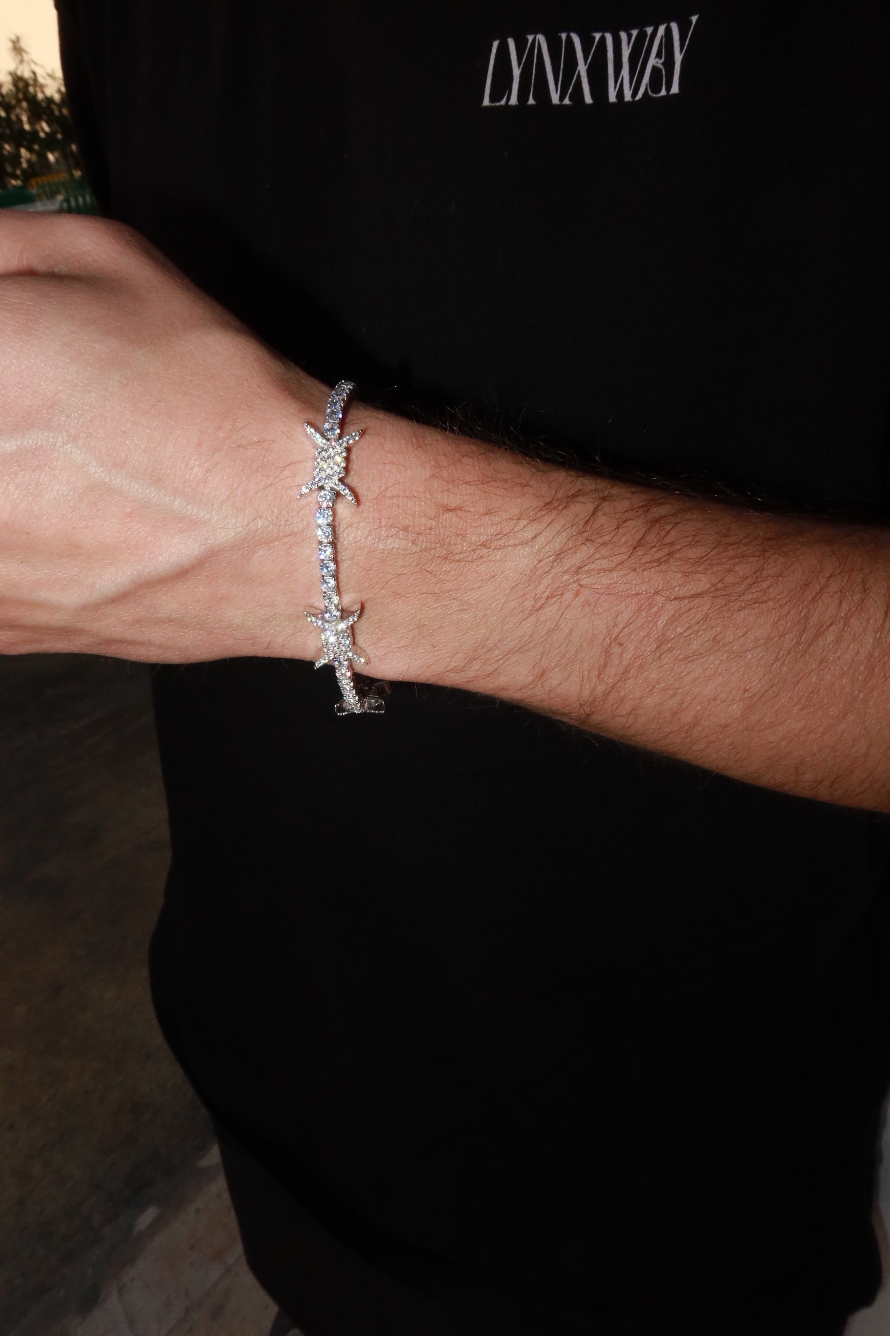925 Silver Barbed Tennis Bracelet