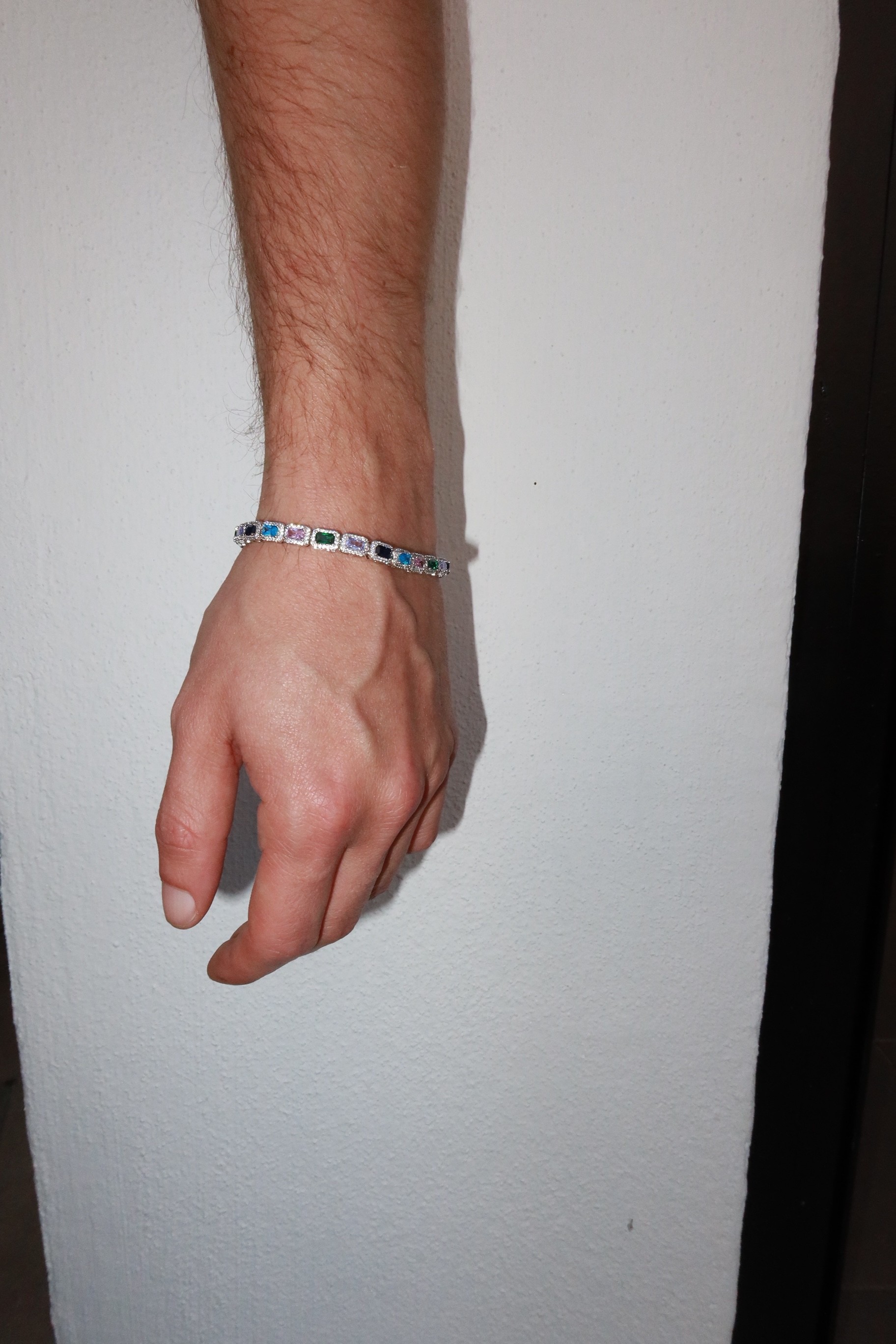Multi Color Square Tennis Bracelet