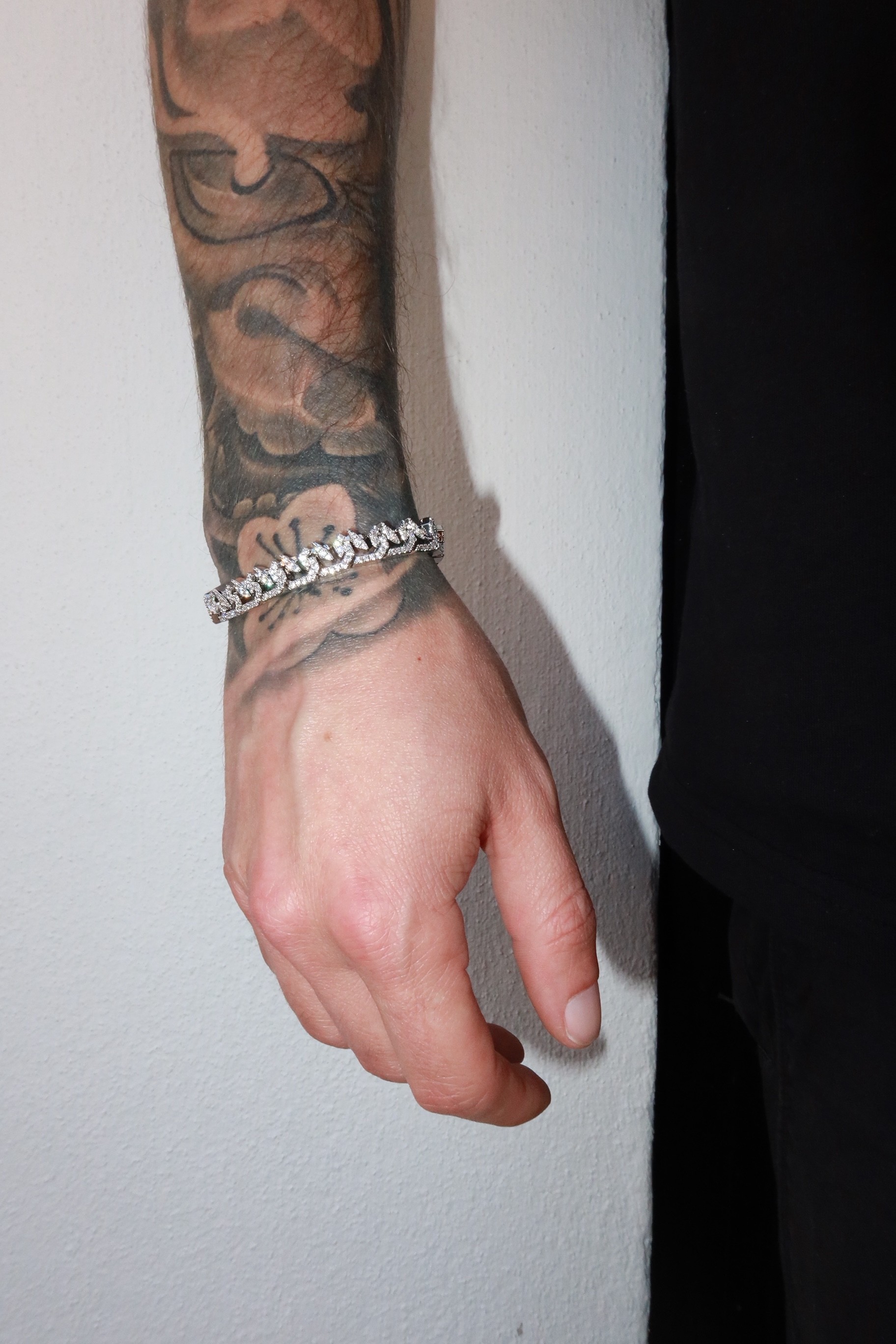 10mm White Gold Plated G Link Bracelet