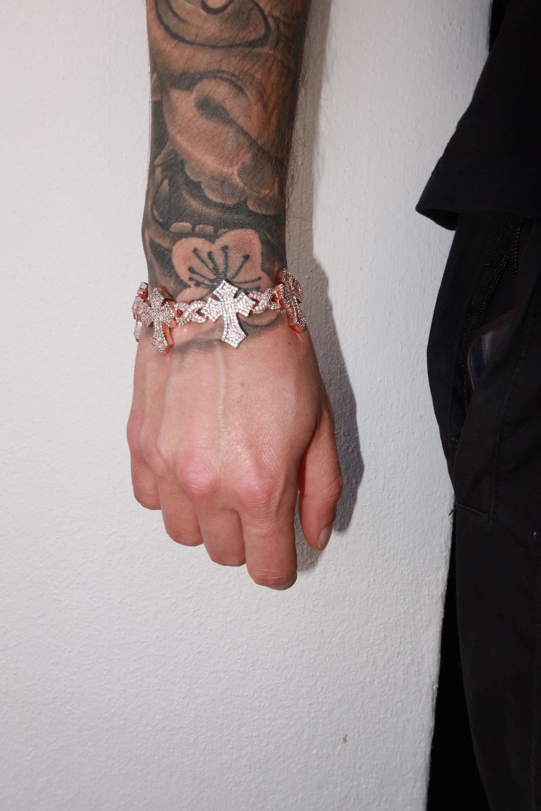 Rose Gold Plated Cross Infinity Bracelet