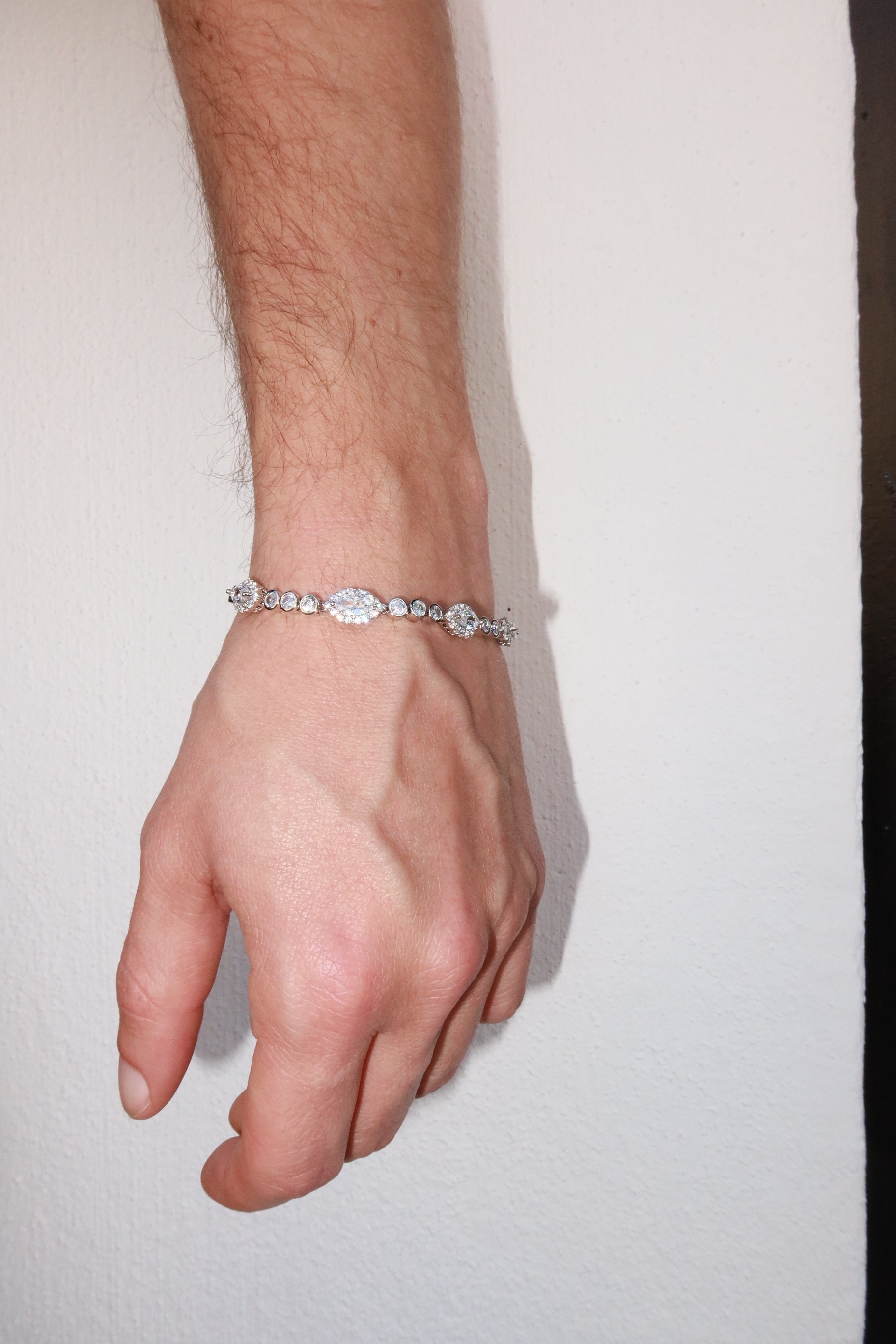 6mm White Gold Plated Oval Tennis Bracelet