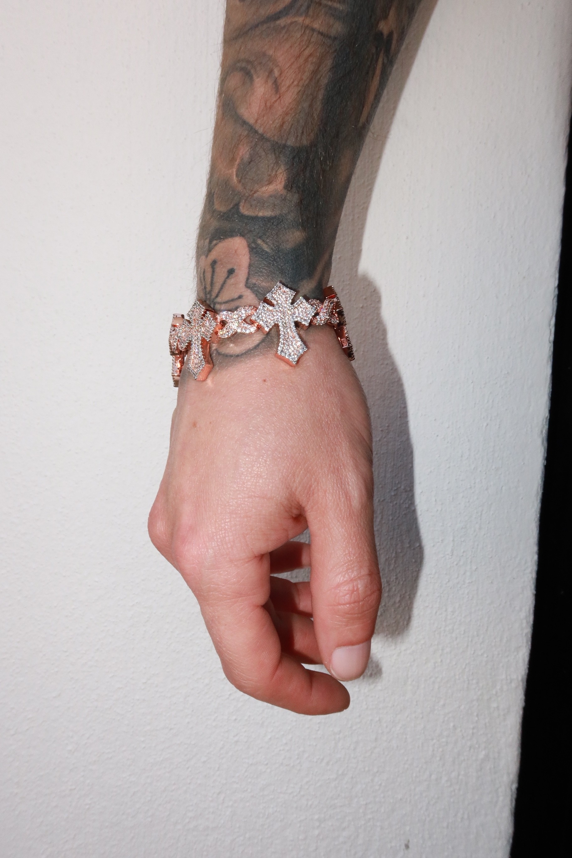 Rose Gold Plated Cross Infinity Bracelet